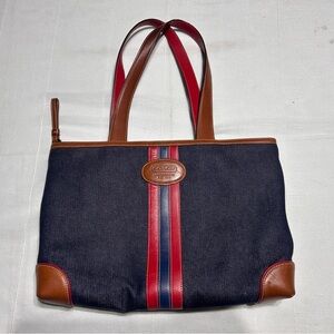 Coach Y2K Varsity Striped Denim Bag